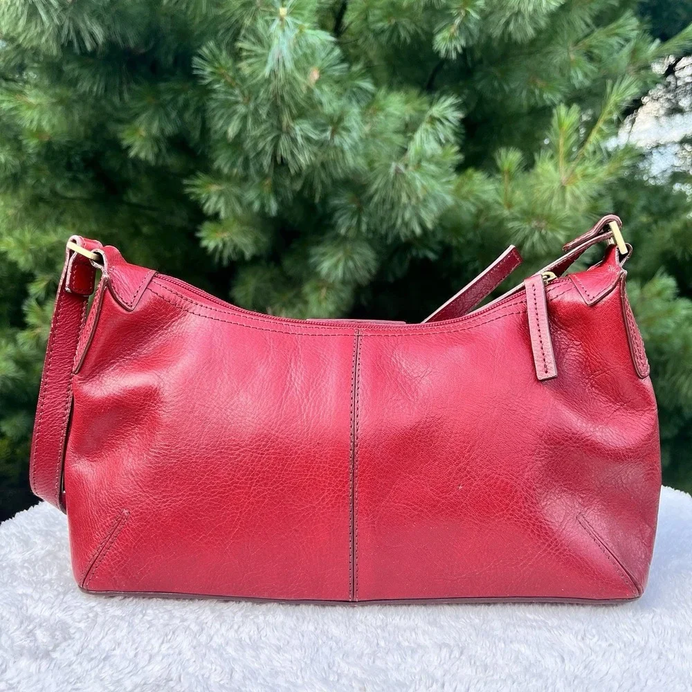 Vintage 90s Etienne Aigner Classic Leather Baguette Shoulder Bag Oxblood Hangtag